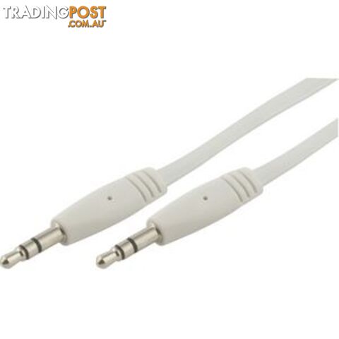 3.5mm-3.5mm Combined Audio Jack Male to Male Cable White CAMTMBW - Generic - CAMTMBW