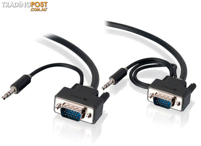 Alogic VGA-MM-02-APS 2m Pro Series Slim Flexible VGA Cable with 80cm & 30cm 3.5mm Stereo Autio Cable male to male - Alogic - 9319866027597 - VGA-MM-02-APS - photo 1 of 1