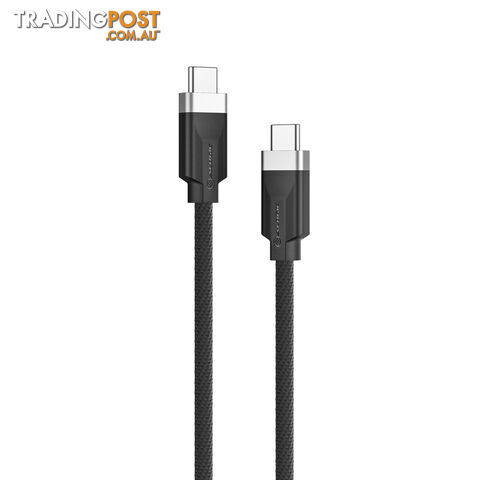 ALOGIC FUSCC1-SGR Fusion USB-C 3.2 GEN 2 to USB-C 3.2 GEN 2 1m Cable Black - Alogic - 9350784025081 - FUSCC1-SGR