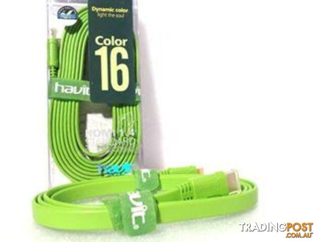 Flat HDMI 5M High Speed Cable Green Color 5MHDMIGR - Generic - 6940592209235 - 5MHDMIGR