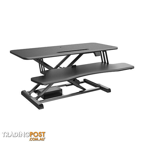 Brateck DWS15-02 Electric Sit-Stand Desk Converter with Keyboard Tray Deck Standard Surface - Brateck - 6956745161732 - DWS15-02