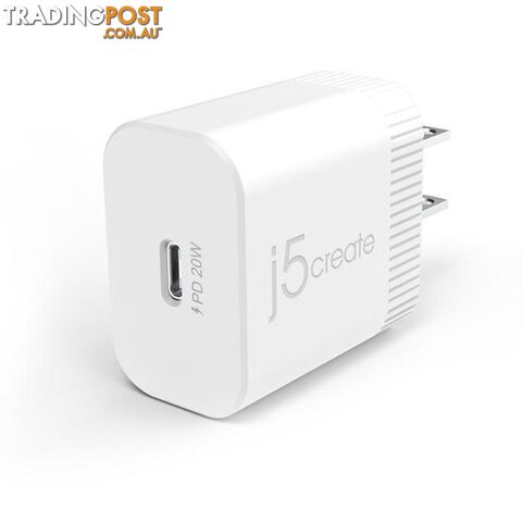 J5CREATE JUP1420 20W PD USB-C  Wall Charger for iPhone 12 &amp; other smartphones/Tablets - J5Create - 847626004995 - JUP1420