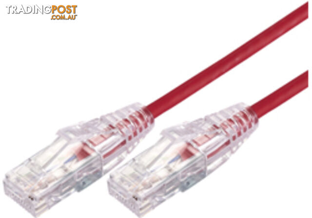 Comsol UTP-01-C6A-UT-RED 1m RJ45 Cat 6A Ultra Thin Patch Cable - Red - Comsol - 9332902018205 - UTP-01-C6A-UT-RED