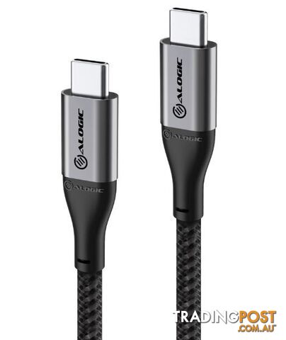 Alogic ULCC2030-SGR Super Ultra USB 2.0 USB-C to USB-C Cable 30cm 5A 480Mbps...