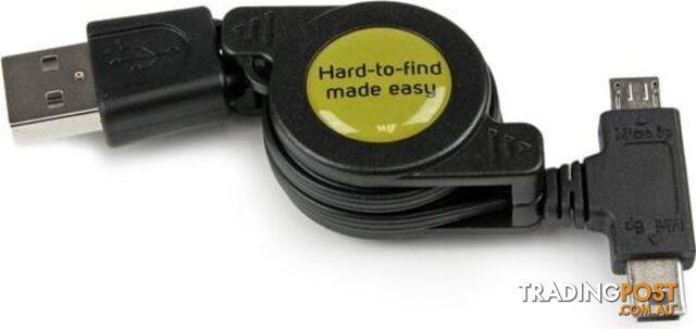 StarTech USBRETAUBMB 2.5ft Retractable Micro / Mini USB Cable - StarTech -...