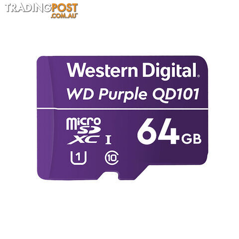 WD WDD064G1P0C Purple 64GB MicroSD Card - WD - 619659180638 - WDD064G1P0C