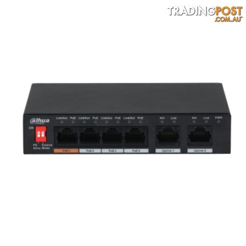 Dahua DH-PFS3006-4ET-60-V2 6-Port Ethernet Unmanaged Desktop Switch with 4-Port PoE Ports - Dahua - 6923172500717 - DH-PFS3006-4ET-60-V2