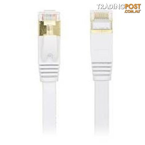 Edimax EA3-005SFW  0.5m 10GbE Shielded CAT7 Flat Network Cable - White - Edimax - 4717964702241 - EA3-005SFW