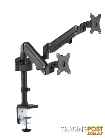 Brateck LDT47-C024N Dual Monitors Heavy-Duty Aluminum Gas Spring Monitor Arm Fit Most 17''-32'' Up to 12kg per screen - Brateck - 6956745161787 - LDT47-C024N