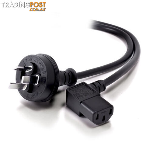 Alogic MF-3PC13RT-02 2m 3 Pin Aus Male to Right Angle IEC C13 Female Power Cable...