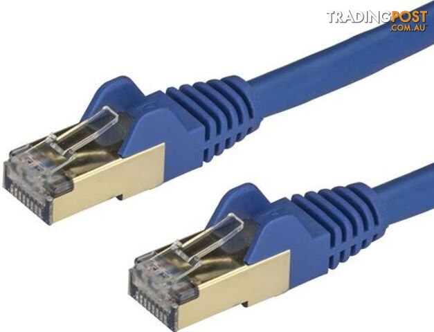 StarTech 6ASPAT50CMBL 0.5m Blue Cat6a Ethernet Cable - STP - StarTech -...