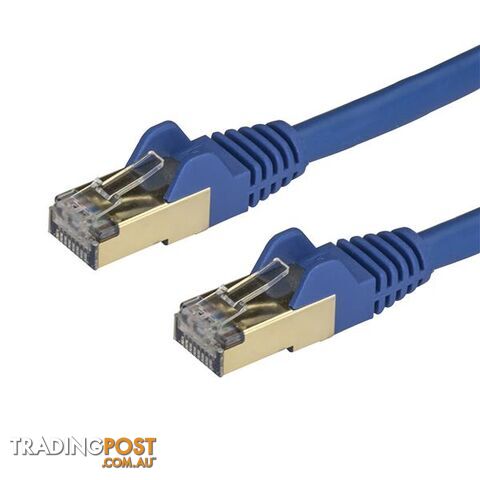 StarTech 6ASPAT2MBL 2m Blue Cat6a Ethernet Cable - Shielded (STP) - StarTech -...