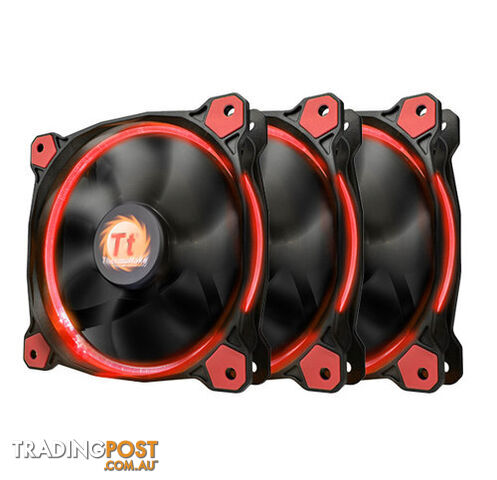 Thermaltake CL-F055-PL12RE-A Riing 12 RED High Static Pressure LED Radiator Fan (3 Fans Pack) - Thermaltake - 4717964407191 - CL-F055-PL12RE-A