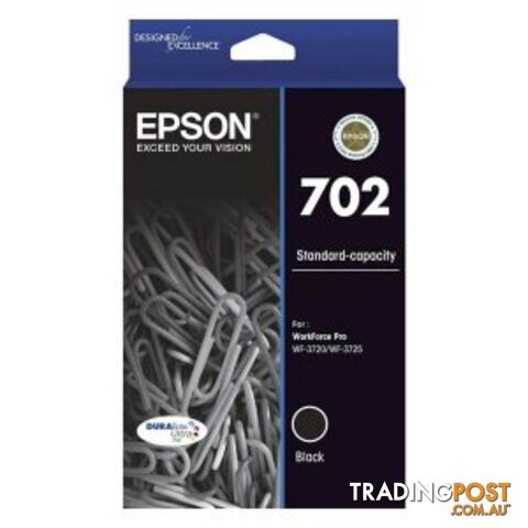 Epson T344192 702 Std Black Ink DURABrite - WF-3720 WF-3725 - Epson - 9314020623912 - T344192