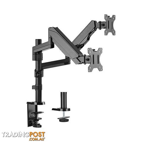 Brateck LDT16-C024 Dual Monitor  Full Extension Gas Spring Dual Monitor Arm (independent Arms) - Brateck - 6956745159418 - LDT16-C024