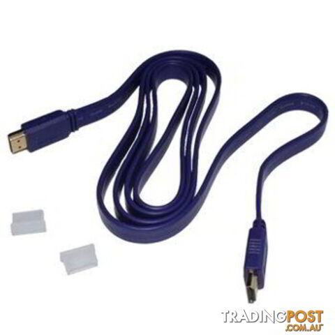 Flat HDMI 5M High Speed Cable Dark Blue Color with Gold Plate 5MHDMIFDB - Generic - 6940592209037 - 5MHDMIFDB