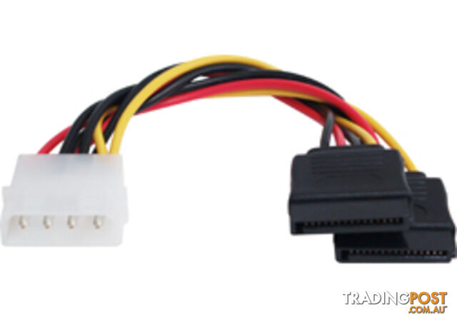 Comsol SATA-PMFF-02 SATA Power Splitter Cable - 1 x MOLEX (M) to 2 x SATA (F) -...