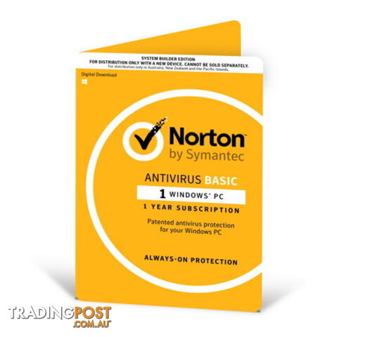 Norton Antivirus Basic OEM 1 Device 1 Year 21370505 - Norton - 5397039345963 - 21370505