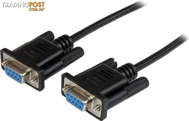 StarTech SCNM9FF2MBK 2m Black DB9 RS232 Null Modem Cable FF - StarTech -...