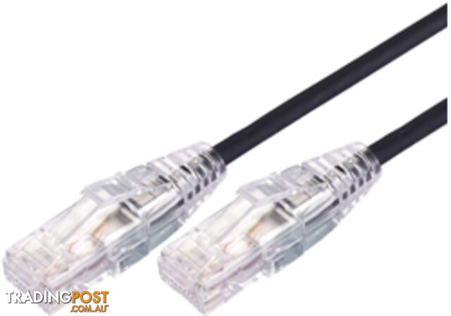 Comsol UTP-.3-C6A-UT-BLK 30cm RJ45 Cat 6A Ultra Thin Patch Cable - Black -...