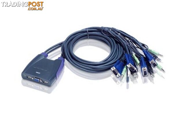 Aten CS64UZ-AT 4 Port VGA Cable KVM with keyboard shortcuts, 1.8m - Aten - 4710423772861 - CS64UZ-AT