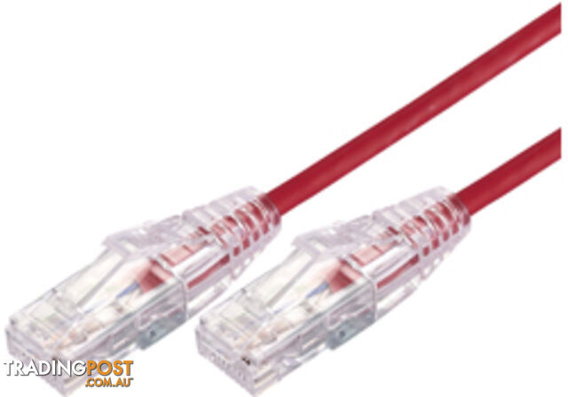 Comsol UTP-03-C6A-UT-RED 3m RJ45 Cat 6A Ultra Thin Patch Cable - Red - Comsol -...