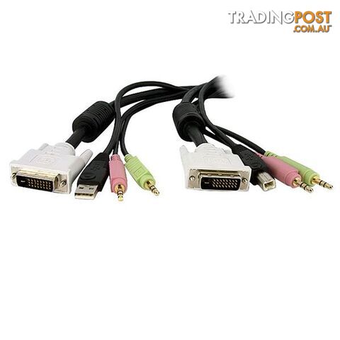 StarTech DVID4N1USB10 4-in-1 USB DVI KVM Switch Cable w/ Audio - StarTech - 065030836616 - DVID4N1USB10