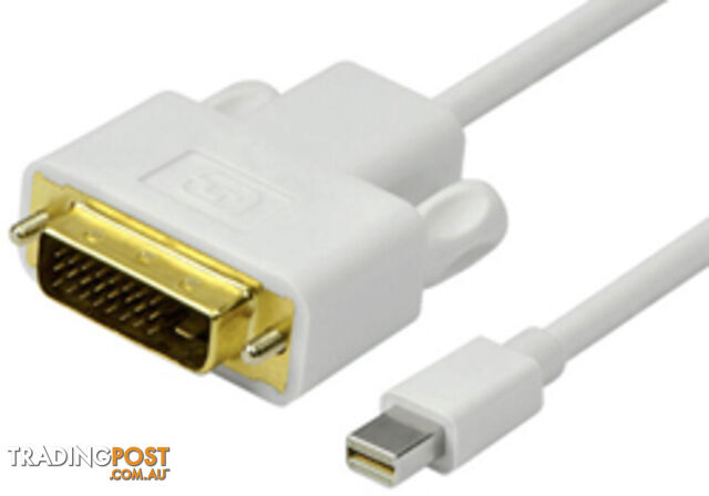 Comsol MD-DVI-010 1M Mini DisplayPort Male to DVI-D Single Link Male Cable -...