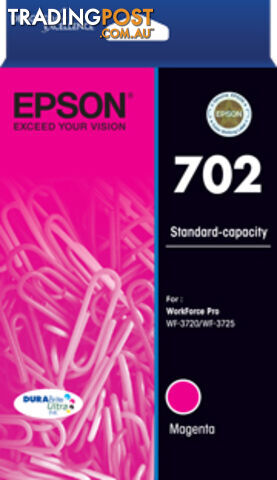 Epson T344392 702 Std Magenta Ink DURABrite - WF-3720 WF-3725 - Epson - 9314020623936 - T344392