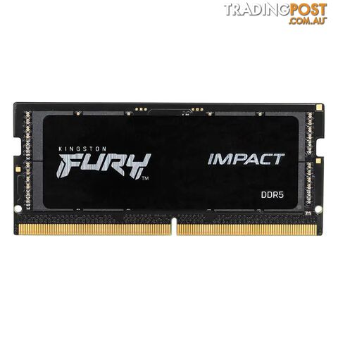 Kingston KF548S38IB-16 FURY Impact Black 16GB (1x16GB) DDR5 4800Mhz CL38 SODIMM Notebook RAM - Kingston - 740617326154 - KF548S38IB-16
