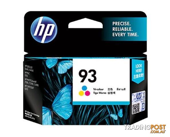 HP No.93 Tri-colour C9361WA Ink Cartridge 5440/4160/4180/1508/1510 - HP - 883585364404 - C9361WA