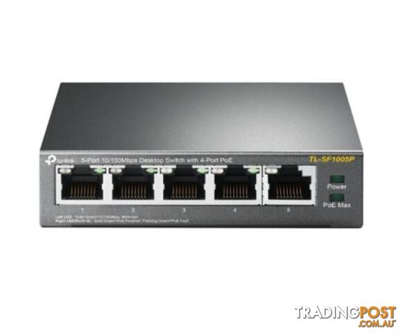 TP-Link TL-SF1005P 5-Port 10/100Mbps Desktop Switch with 4-Port PoE - TP-Link - 6935364083199 - TL-SF1005P