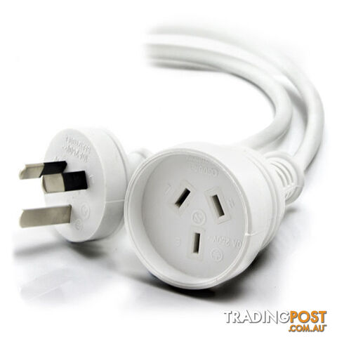 Alogic MF-PEXT-02 2m Aus 3 Pin Mains Power Extension Cable White Male to Female - Alogic - 9319866081278 - MF-PEXT-02