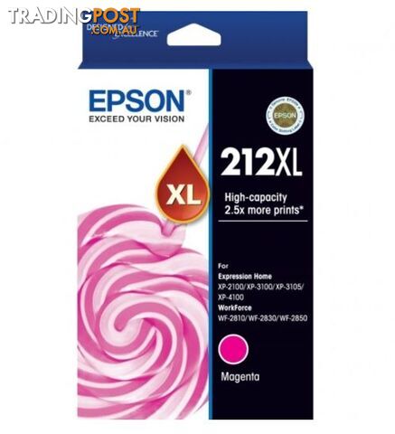Epson T02X392 212XL Std Magenta Ink - XP-4100, XP-3105, XP-3100, XP-2100, WF-2850, WF-2830, WF-2810 - Epson - 9314020631467 - T02X392