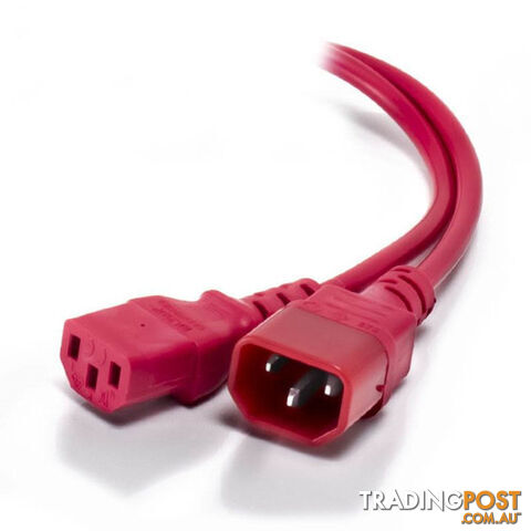 Alogic MF-C13C14-01-RD 1m IEC C13 to IEC C14 Computer Power Extension Cord Male to Female RED - Alogic - 9350784006660 - MF-C13C14-01-RD