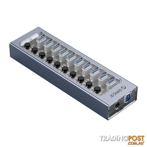 Orico ORICO-AT2U3-10AB-GY 10 Port USB3.0 Aluminum Hub Individual Switch 12V/4A...