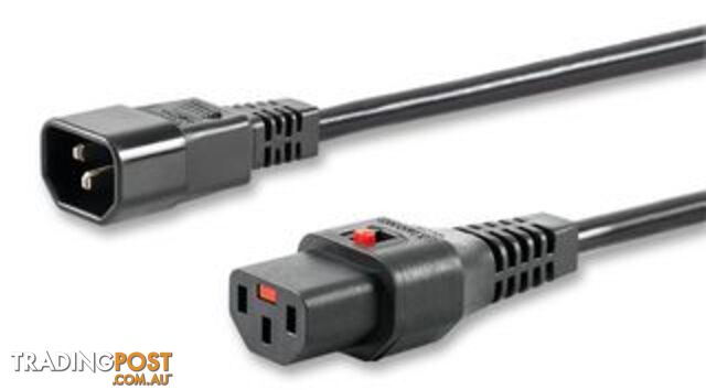 Alogic IECL-BK1314-01 IEC LOCK 1m IEC C13 to IEC C14 Power Extension Cord - Male...