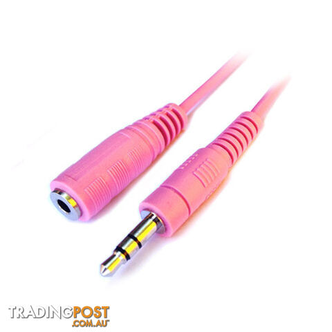 Alogic AD-EXT-0.5-Pink 0.5m Pink 3.5mm Stereo Audio Extension Cable - Male to Female - Alogic - 9350784004864 - AD-EXT-0.5-Pink