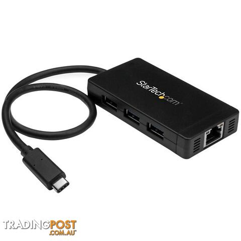 StarTech HB30C3A1GE 3 Port USB 3.0 Hub with USB-C and GbE - StarTech - 065030864206 - HB30C3A1GE