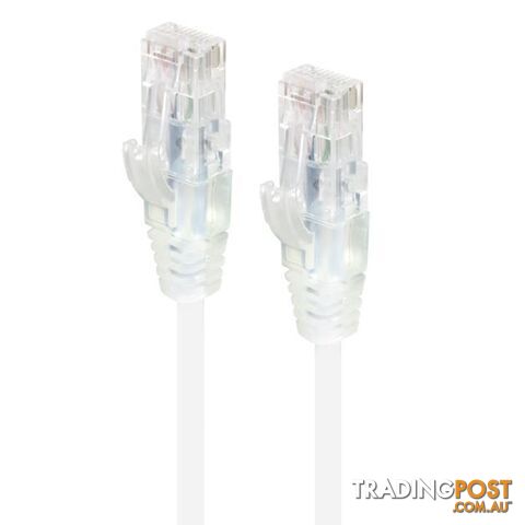 Alogic C6S-0.30WHT 0.30m White Ultra Slim Cat6 Network Cable UTP 28AWG - Alogic - 9350784011312 - C6S-0.30WHT