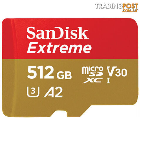 Sandisk SDSQXA1-512G-GN6MA 512GB Extreme MicroSDXC - Sandisk - 619659173760 - SDSQXA1-512G-GN6MA