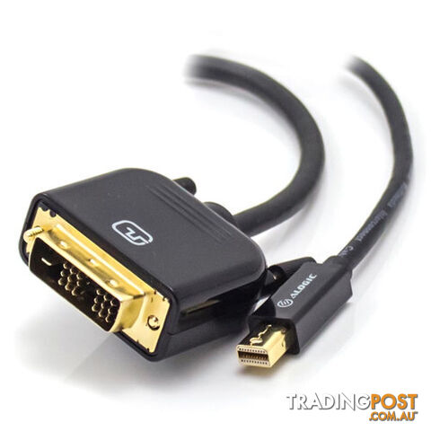 Alogic MDP-DVI-01-MM SmartConnect 1m mini DisplayPort to DVI-D Cable Male to...