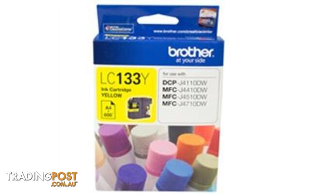 Brother LC133Y Ink CartridgeYellow| 600 Pages at 5% Coverage LC-133Y - Brother - 4977766715409 - LC-133Y