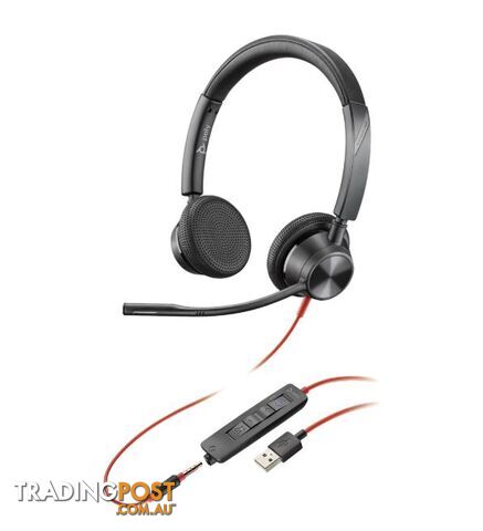 Plantronics 214016-01 Blackwire 3325-M, UC, Stereo USB-A CORDED Headset - Poly - 017229167780 - 214016-01