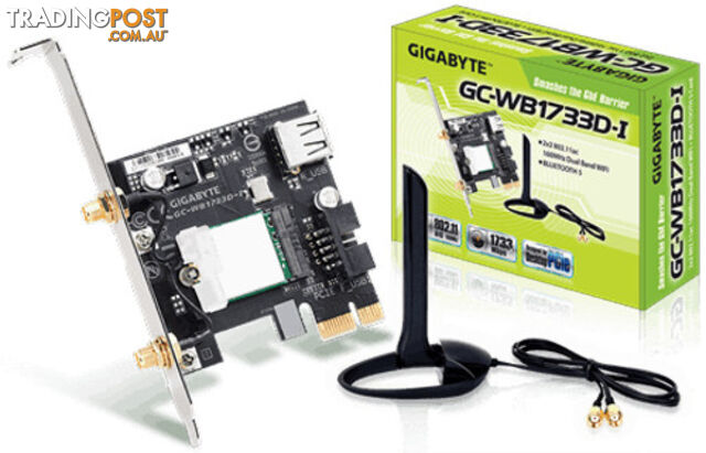 Gigabyte GC-WB1733D-I Wireless-AC PCI-E Network Interface Card + Bluetooth v5.0 - Gigabyte - 4719331803513 - GC-WB1733D-I