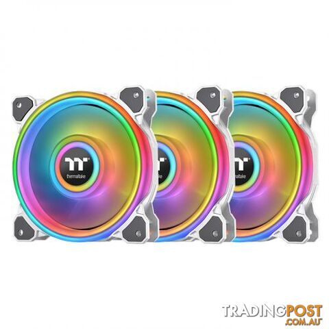 Thermaltake CL-F100-PL12SW-A Riing Quad 12 RGB Radiator Fan TT Premium Edition 3 Pack White - Thermaltake - 4713227523349 - CL-F100-PL12SW-A