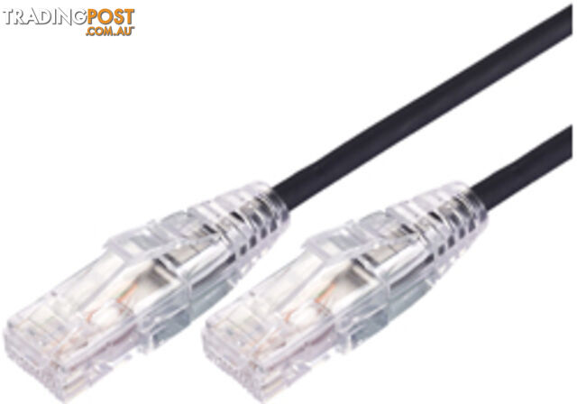 Comsol UTP-01-C6A-UT-BLK 1m RJ45 Cat 6A Ultra Thin Patch Cable - Black - Comsol...