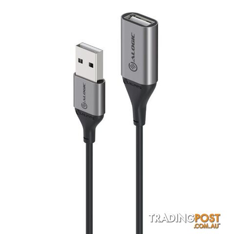 Alogic U22AARBK 2m Ultra USB2.0 USB-A (Male) to USB-A (Female) Extension Cable - Alogic - 9350784016317 - U22AARBK