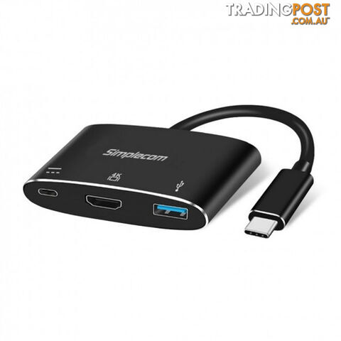 Simplecom DA310 USB3.1 Type C to HDMI USB3.0 Adapter with PD Charging - Simplecom - 9350414001553 - DA310