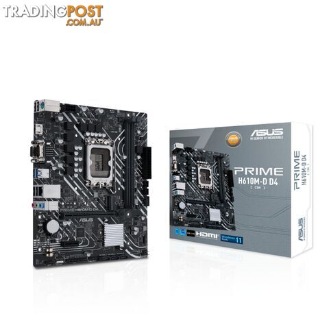 ASUS PRIME H610M-D D4-CSM Intel LGA 1700 DDR4 mATX Motherboard - ASUS - 4711081540519 - PRIME H610M-D D4-CSM